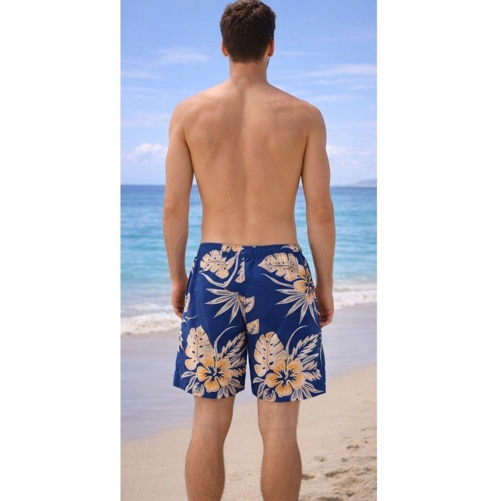 Tommy Bahama 5.5" Swim Trunks Shorts Mens XL Navy  Tropical Hibiscus Floral EUC - Picture 4 of 11